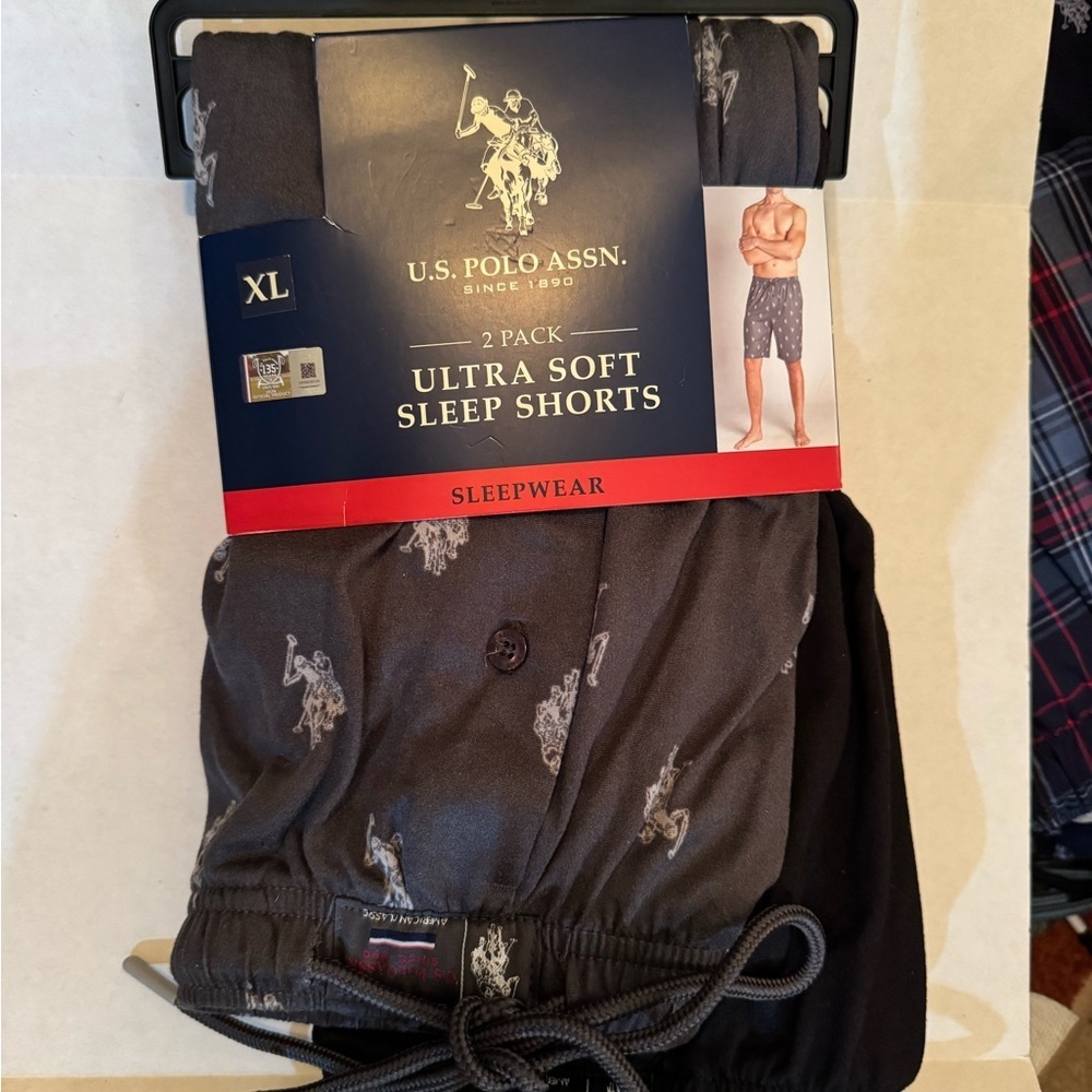 U.S. Polo Assn. Men's USPA 2 Pack Pajama Shorts - Picture 8 of 8
